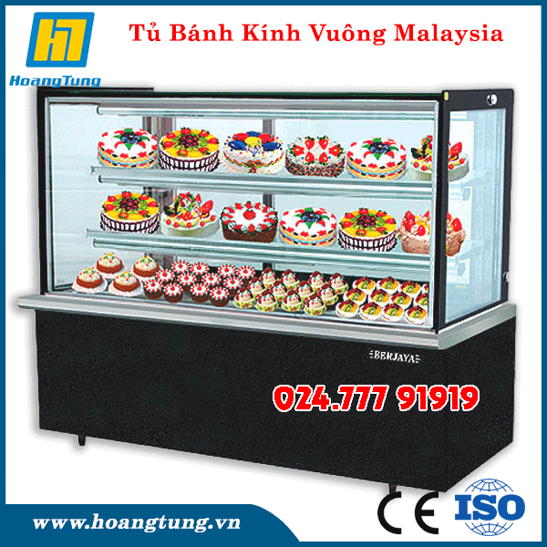 Tủ Bánh Kính Vuông 3 Tầng Beryaja - Malaysia