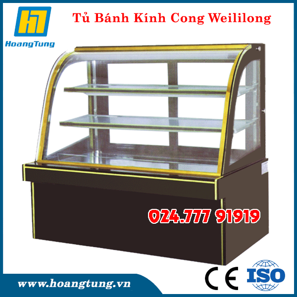 Tủ Bánh Kem Kính Cong 3 Tầng