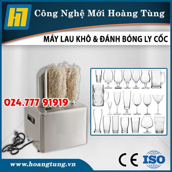Máy Lau Khô & Đánh Bóng Ly Cốc