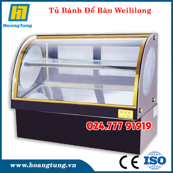 Tủ Trưng Bày Bánh Kem Kính Cong Để Bàn 