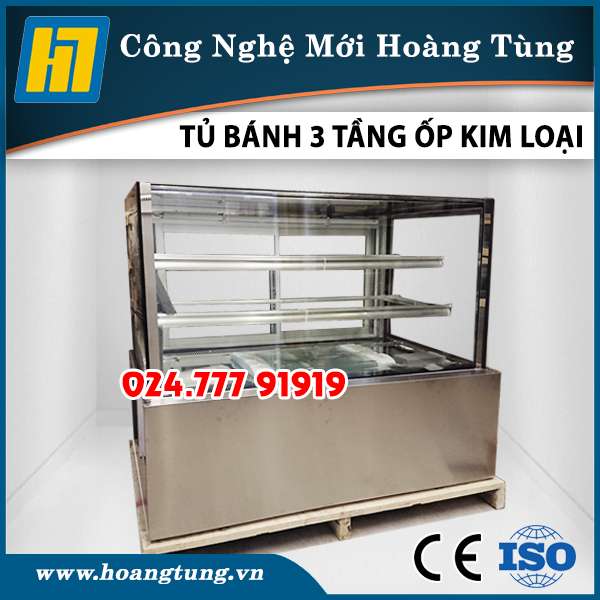 Tủ Trưng Bày 3 Tầng Ốp Kim Loại